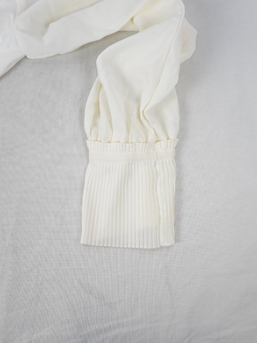 ME+EM Layering Frill Trim Blouse + Tie In Light Cream - Women's Size 6 - NWT - Picture 5 of 11